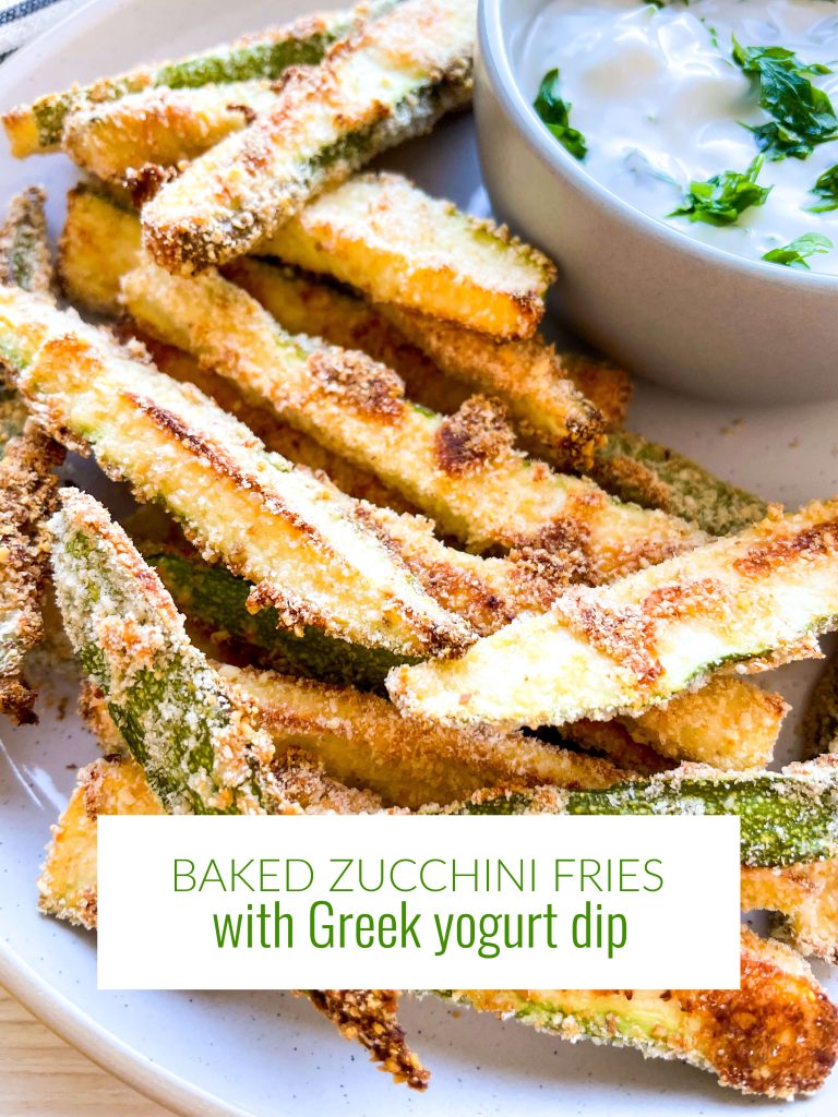baked zucchini fries with Greek yogurt dip