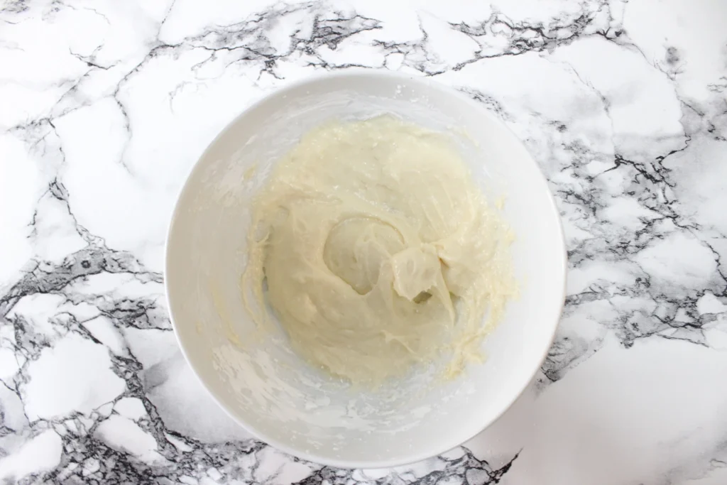 Smooth and creamy pudding mixture after stirring