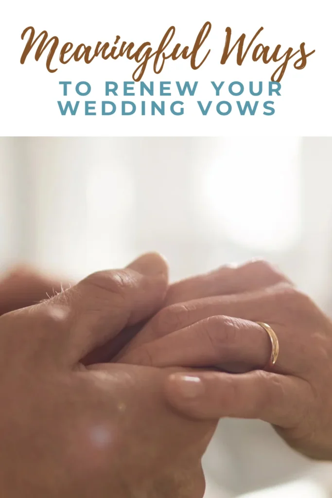closeup of partner placing ring during vow renewal ceremony